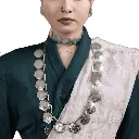 Turquoise Leaf Sita Haar - Silver